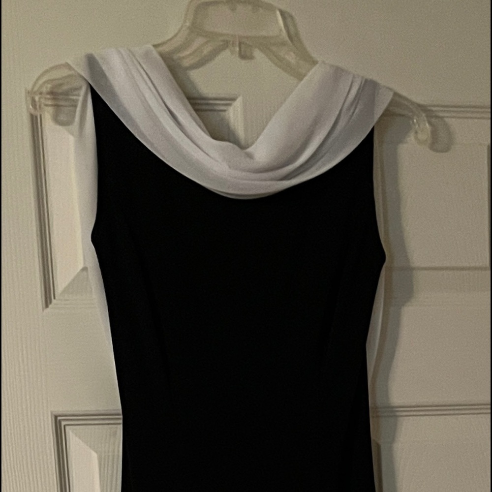 Elegant Black & White Gown